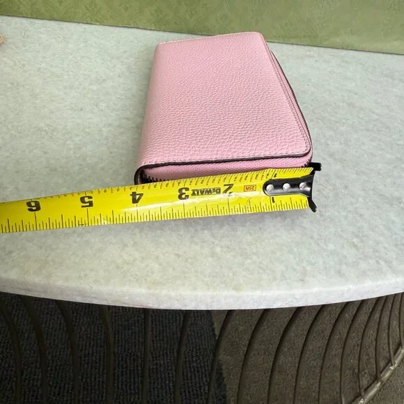 Gucci Bamboo GG Pink Leather Zip Around Long Wallet 739499 AABXM 5823